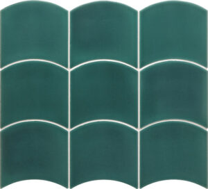 WAVTEGRG12 - WAVE TEAL GRASSY GLOSS - 120MMX120MM