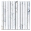 MMSP-CAL-3DFLT-H - 3D FLUTE MARBLE MOSAIC CALACATTA HONED - 300X300MM