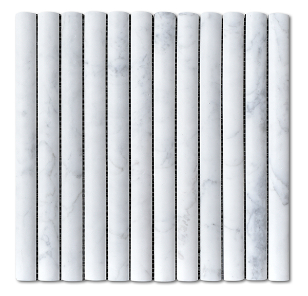 MMSP-CAR-3DFLT-H - 3D FLUTE MARBLE MOSAIC CARRARA HONED - 300X300MM