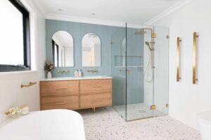 Alternative view of London Sage Green Satin Fluted Ceramic Tile