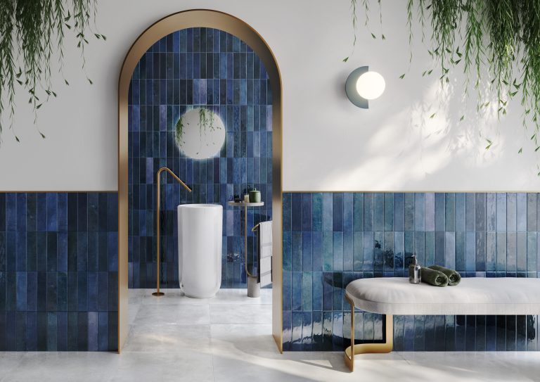 Portofino Ocean Gloss Subway Ceramic Tile - Image 2
